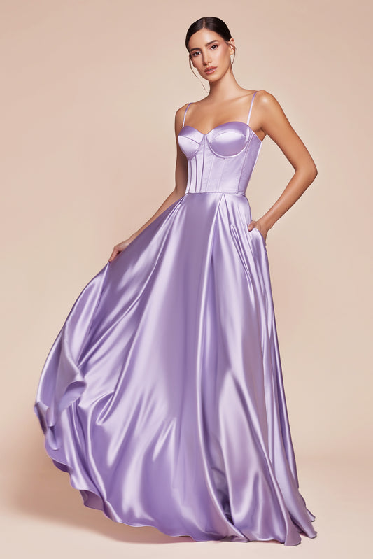 La Divine CD337 Corsage Ball Gown in Satin