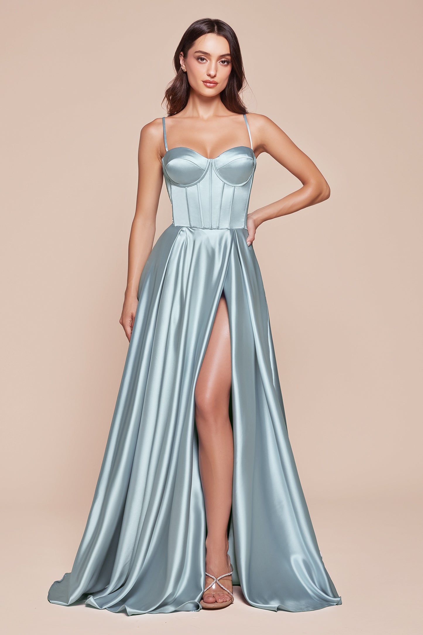 La Divine CD337 corsage gallakjole i satin