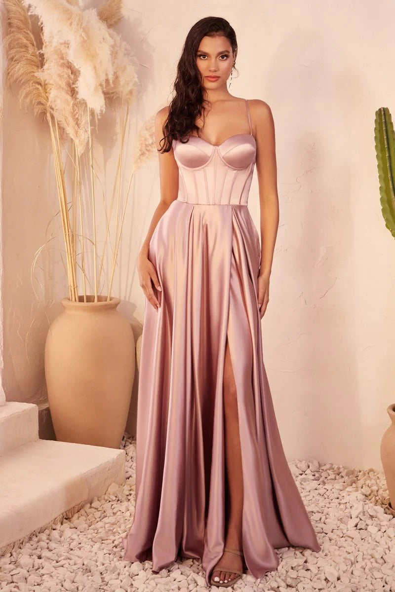 La Divine CD337 corsage gallakjole i satin