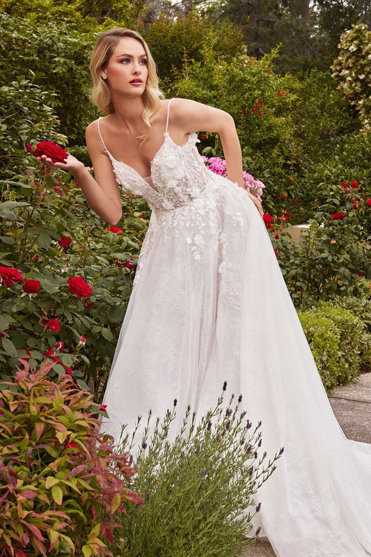 A-line wedding dress with lace