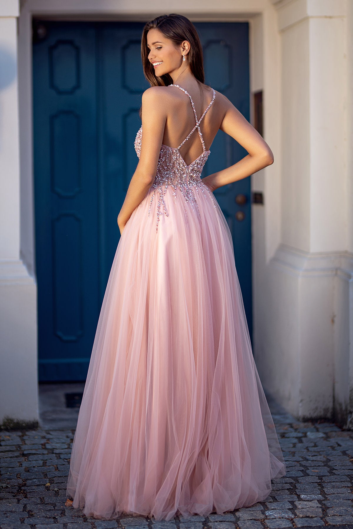 Pink Christian Koehlert prom dress 0682 