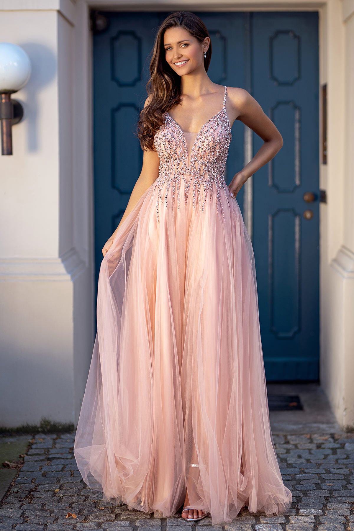 Pink Christian Koehlert prom dress 0682 