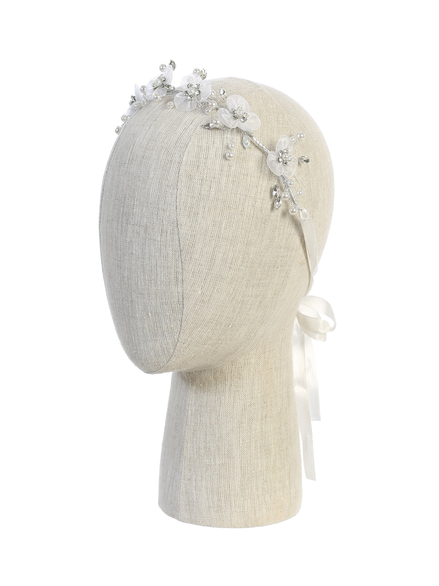 Hair band with rhinestones and flowers 138