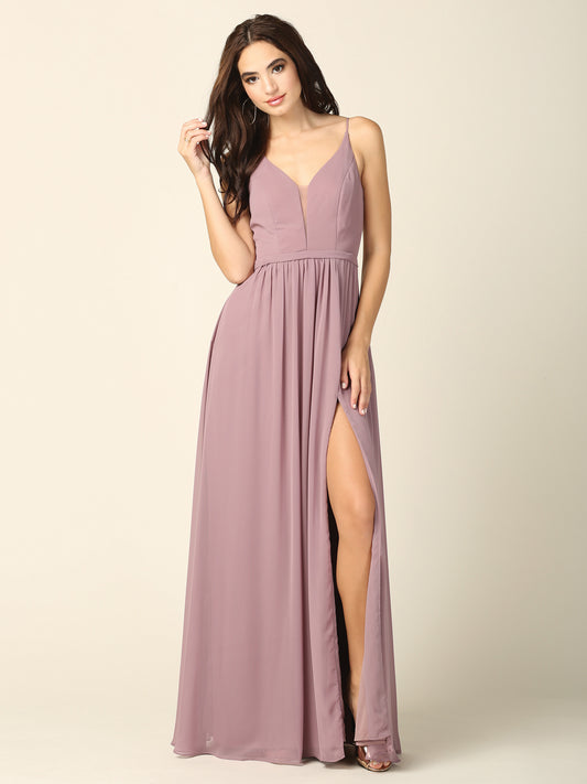 Long party dress with pockets 3346