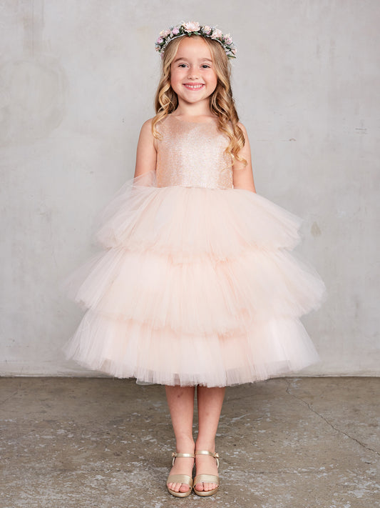 Children's dress with tulle and glitter 5790