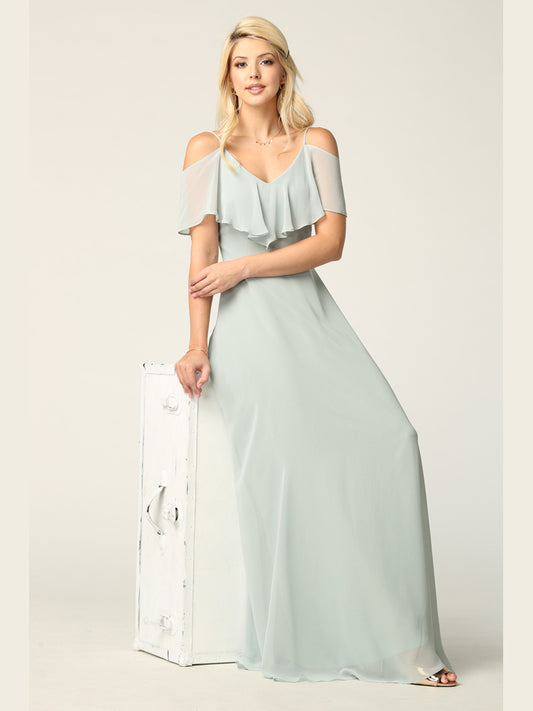 Cold shoulder chiffon dress