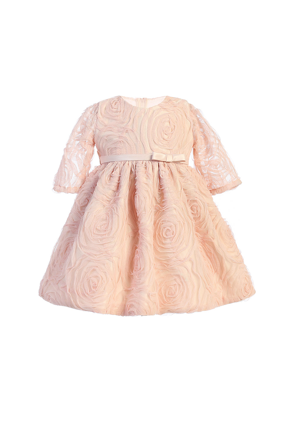 baby dress in pink with sleeves