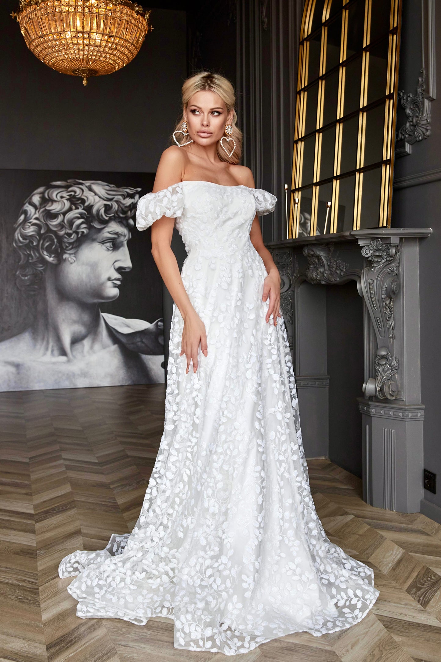 Off shoulder wedding dress Indiana