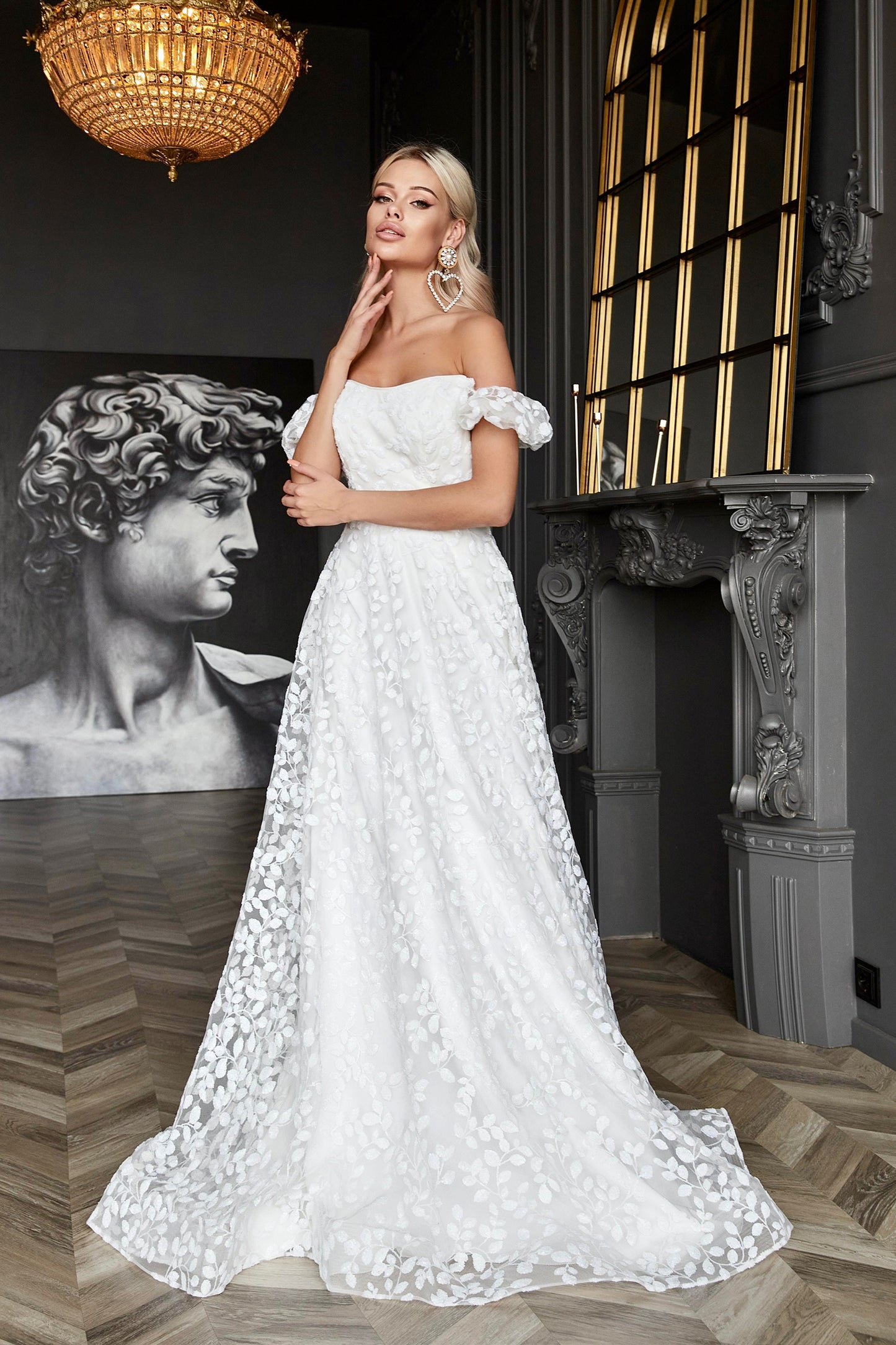 Off shoulder wedding dress Indiana