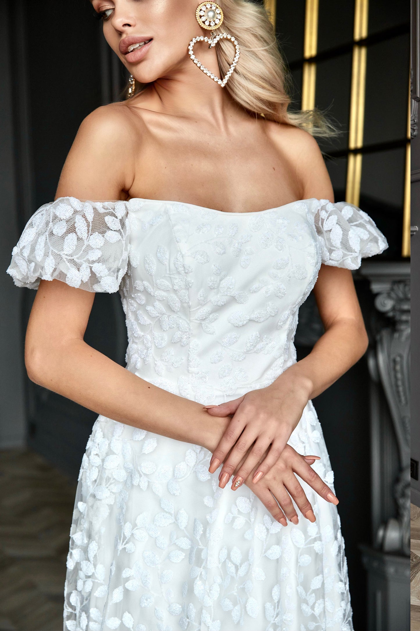 Off shoulder wedding dress Indiana