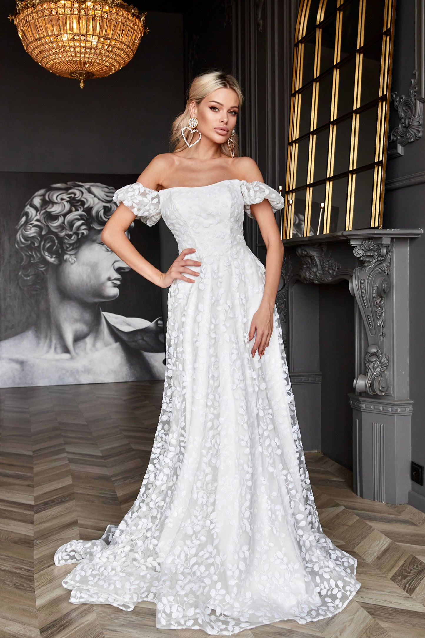 Off shoulder wedding dress Indiana