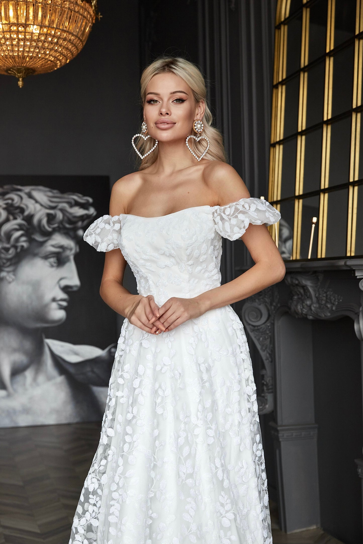 Off shoulder wedding dress Indiana