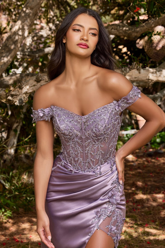 Light purple off-shoulder dress La Divine CD0186