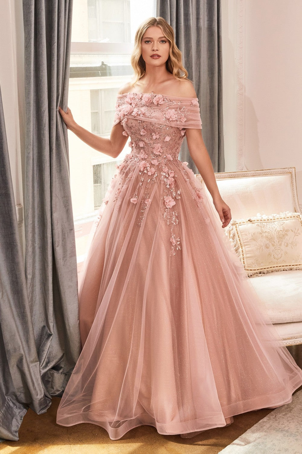 Rose gold prom dress CD955